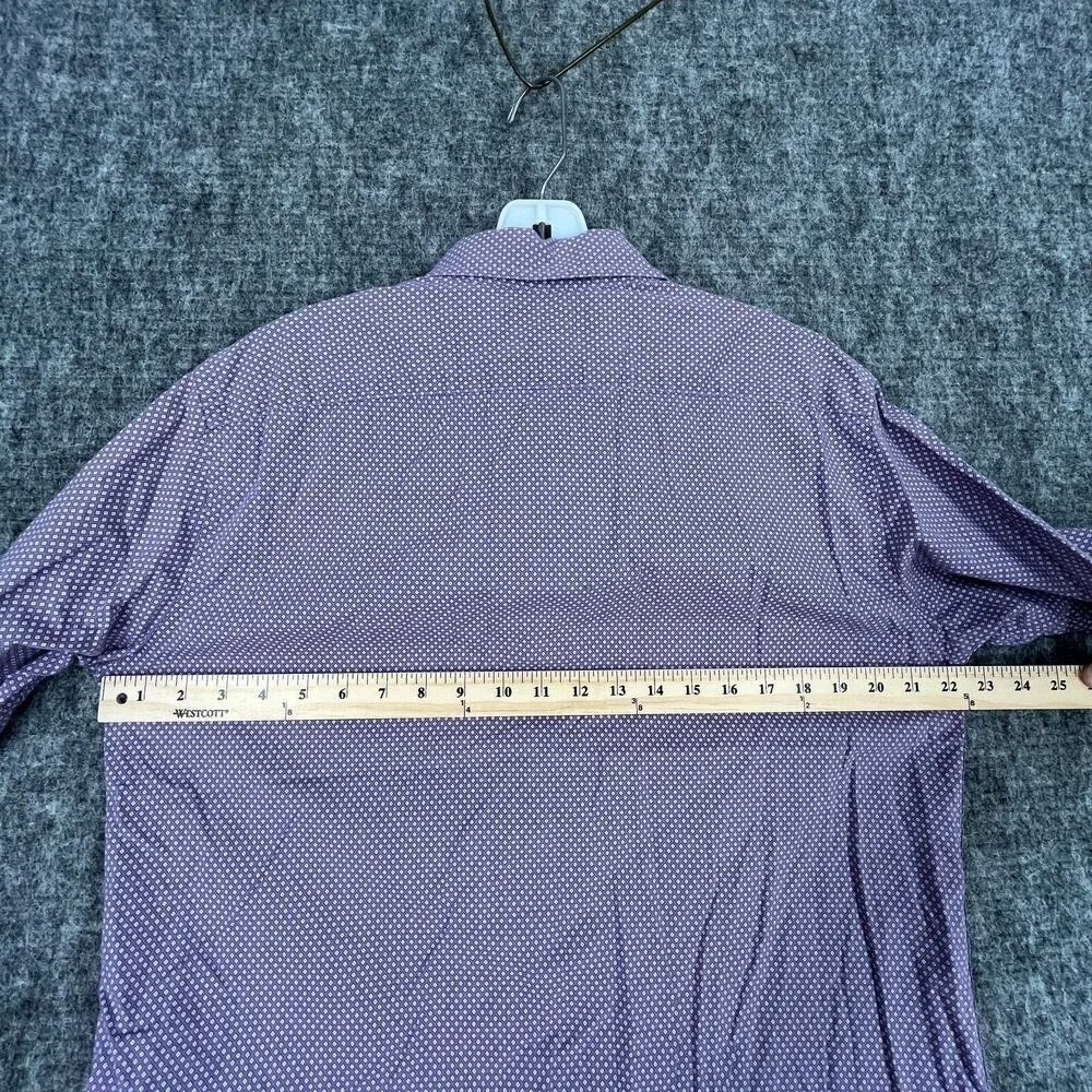 Banana Republic Mens Standard‎ Fit Dress Shirt Medium Purple Stretch Soft Wash